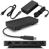 Lenovo Usb C Dual Display Travel Dock (1 Dp 1.4 & 1 Hdmi 2.0) Up To 65w Charging For Laptop (100w Power Adapter Included) Support Dual 4k Display
